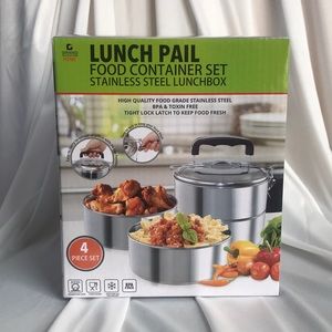 NIB Stainless Steel Lunch Pail Food Container Set